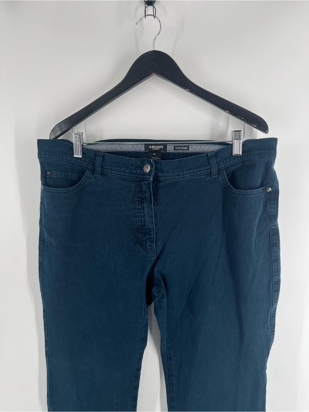 Olsen Europe Mona Straight Jeans Women’s 16 Dark Wash Stretch Cotton Denim - Picture 7 of 8